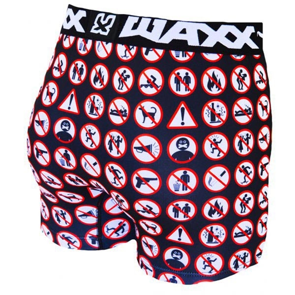 WAXX禁止的趣味符號高質感吸濕排汗四角褲男內褲