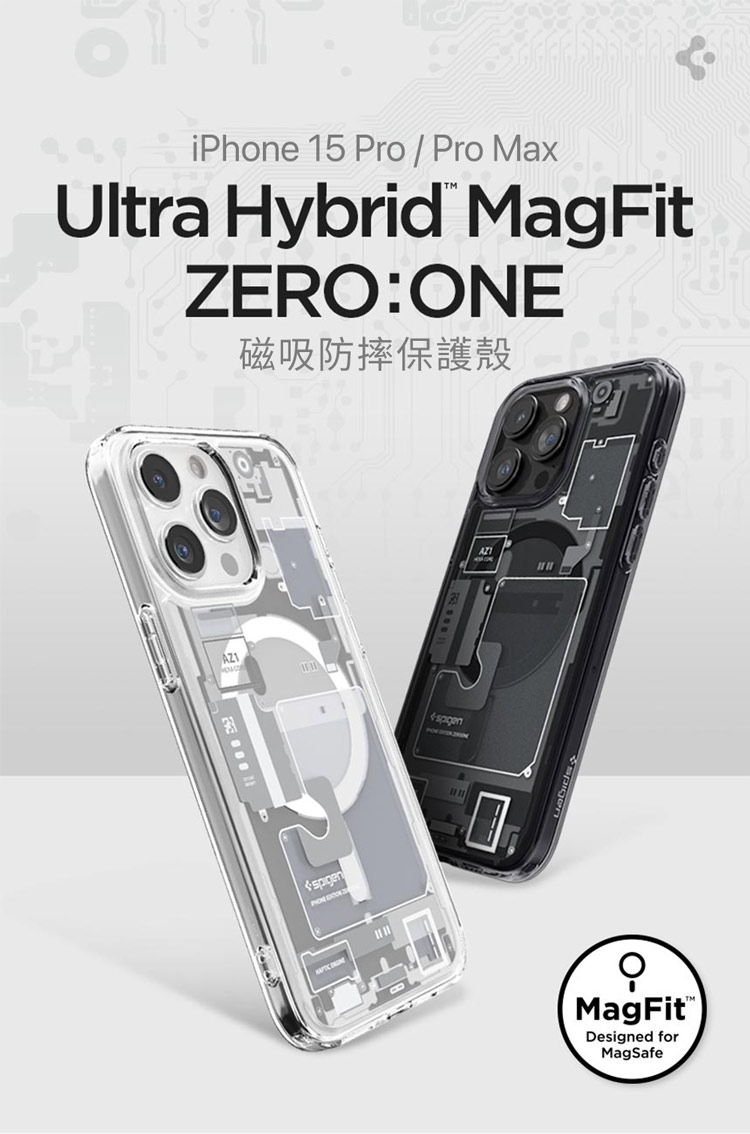 iPhone 15 Pro  Pro MaxUltra Hybrid Mag FitZERO:ONE磁吸防摔保護殼 spigenMagFitDesigned forMagSafe