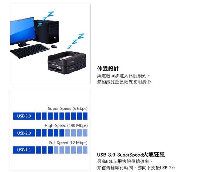 archgon水平式可堆疊硬碟外接座(MH-3507-U3A)