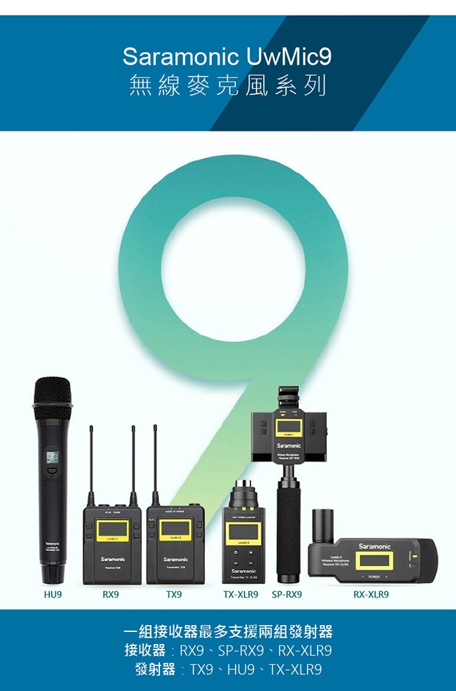 Saramonic楓笛 UwMic9 (TX-XLR9) XLR卡農接頭無線發射器