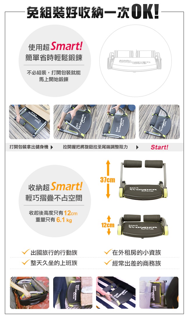 好禮三選一Wonder Core Smart全能輕巧健身機糖霜藍