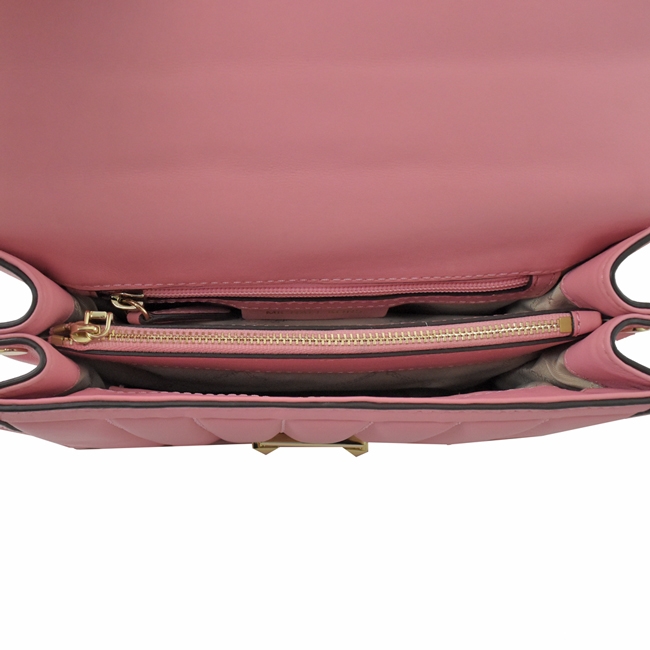 MICHAEL KORS Whitney翻蓋澎澎車縫造型斜背包(粉紅)