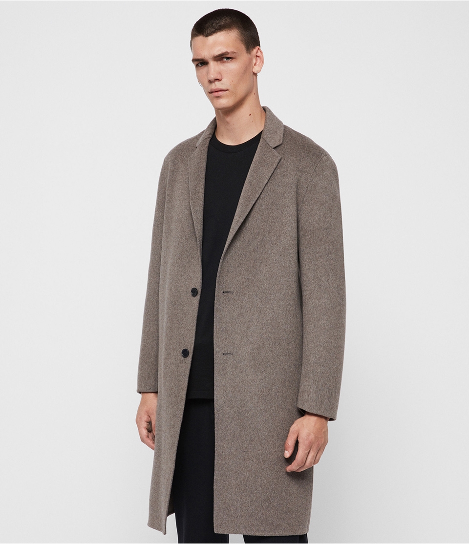ALLSAINTS HANSON 素色羊毛寬鬆簡約大衣