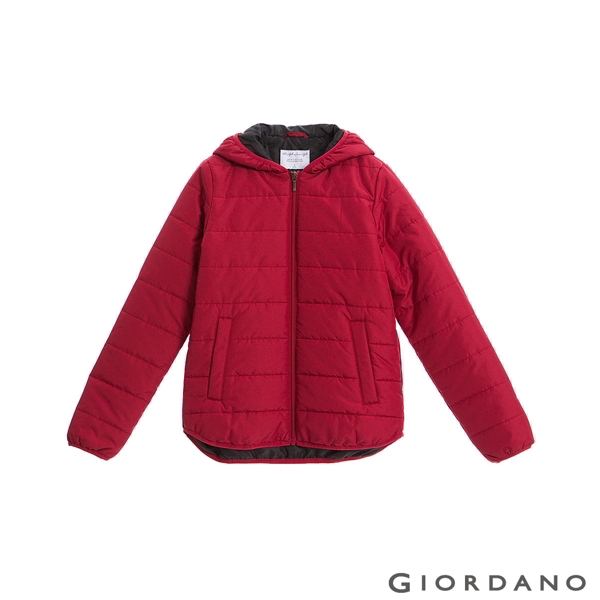 GIORDANO 女裝鋪棉連帽外套 - 24 標誌紅