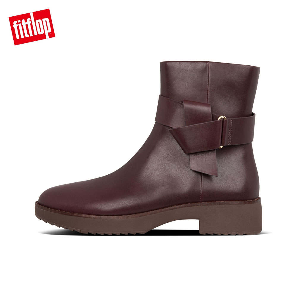 FitFlop KNOT ANKLE BOOTS 簡約時尚裸靴 深梅色