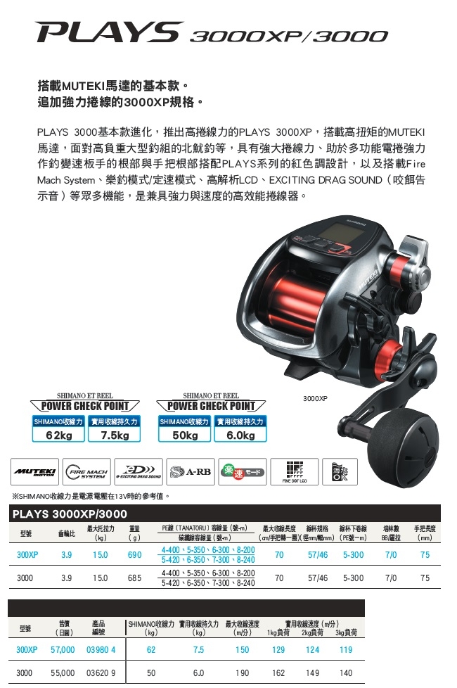 SHIMANO】PLAYS 3000XP 電動捲線器| 捲線器| Yahoo奇摩購物中心