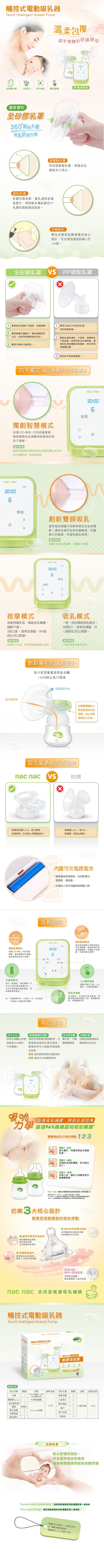 nac nac觸控式雙邊電動吸乳器 送站立式母乳儲存袋250ml