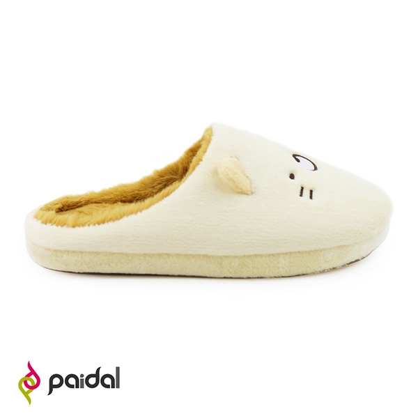 角落小夥伴經典立體小耳毛絨室內拖鞋-貓咪