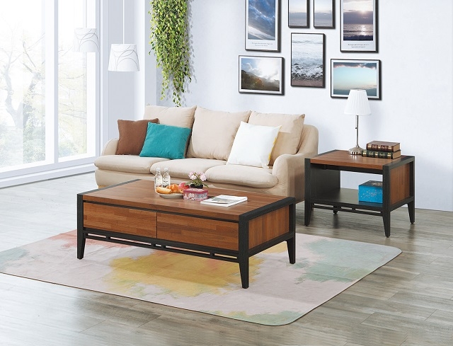 MUNA 豪格登積層色4.3尺大小茶几組 130X70X46cm