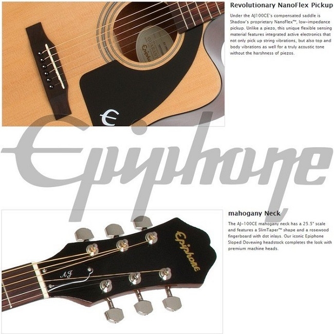 Epiphone AJ-100CE/電木吉他/公司貨保固/原木色