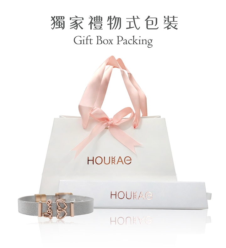 HOURRAE 雙心LOVE 優雅雙色玫瑰金系列 含兩顆小飾品