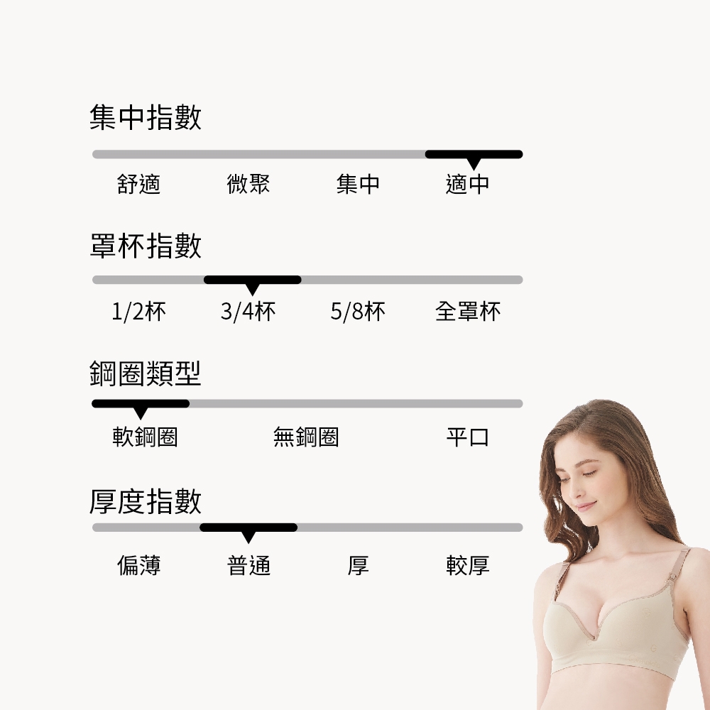 Gennies奇妮-一體成型無縫哺乳內衣-黑(HA04)