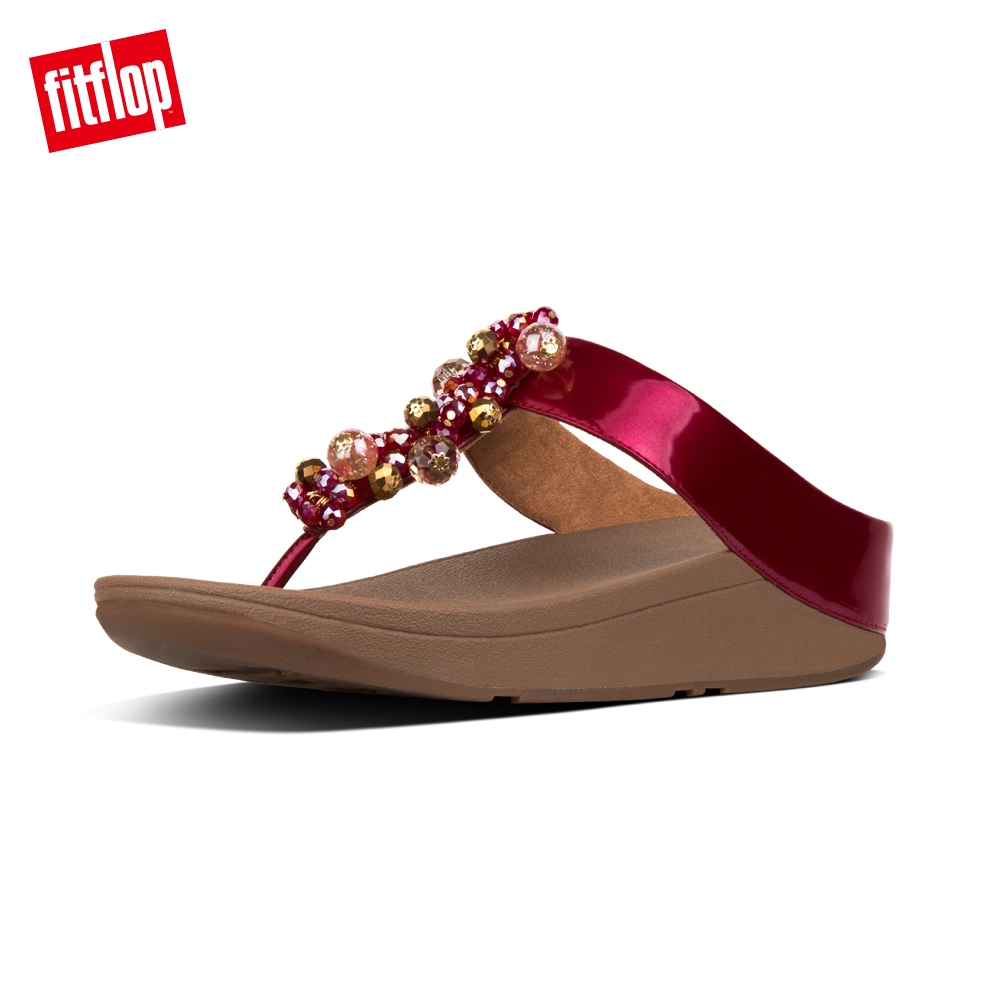 FitFlop DECO PATENT TOE-THONGS 火焰紅