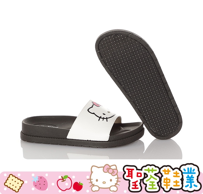 Hello Kitty女鞋 輕量減壓吸震休閒拖鞋-白.黑