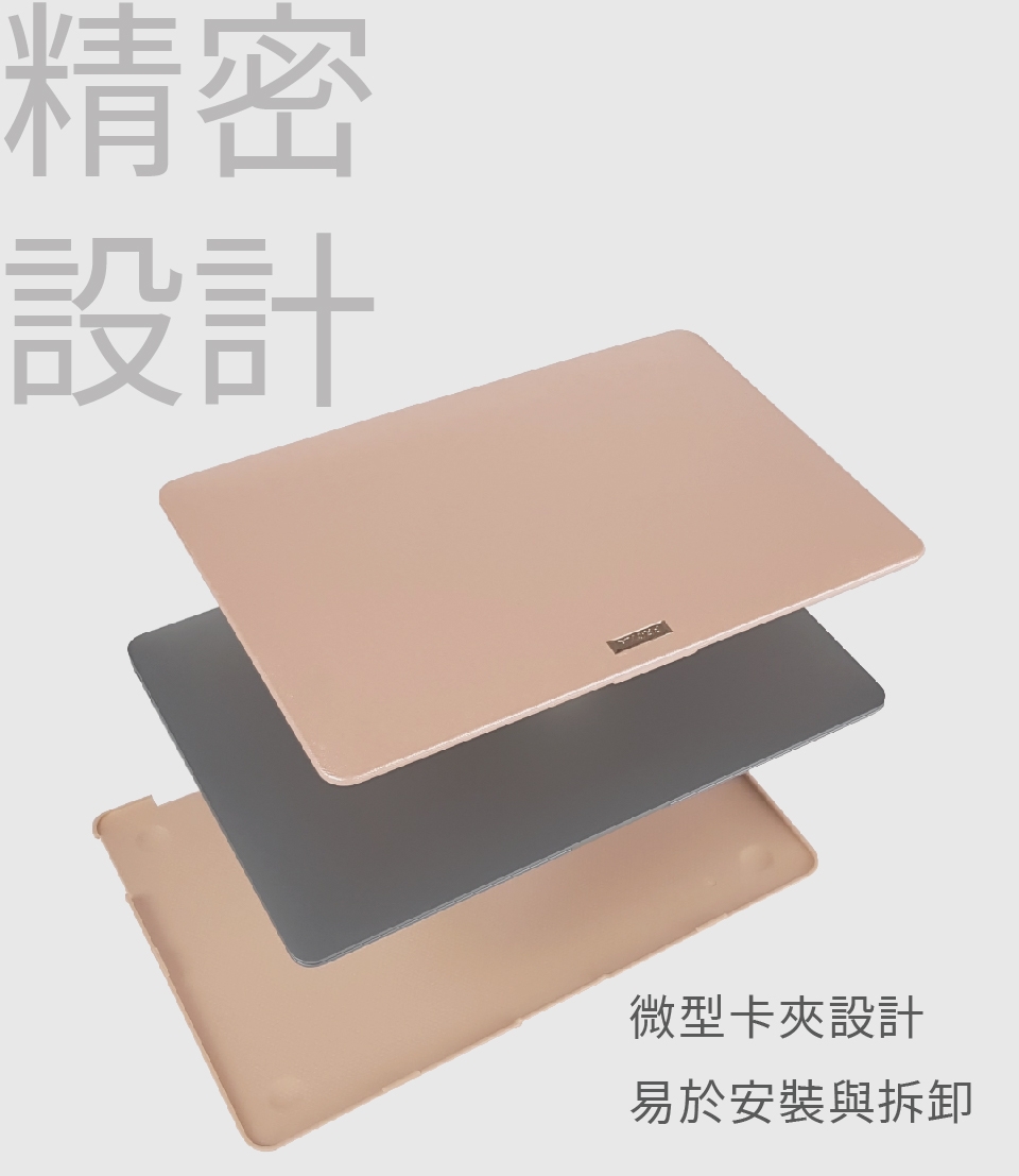 Proxa MacBook Air Retina 13吋 2018 防刮十字紋保護殼（玫瑰金）