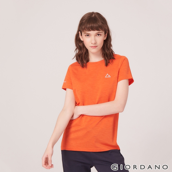 GIORDANO 女裝G-MOTION反光LOGO運動T恤-38 錦鯉橙