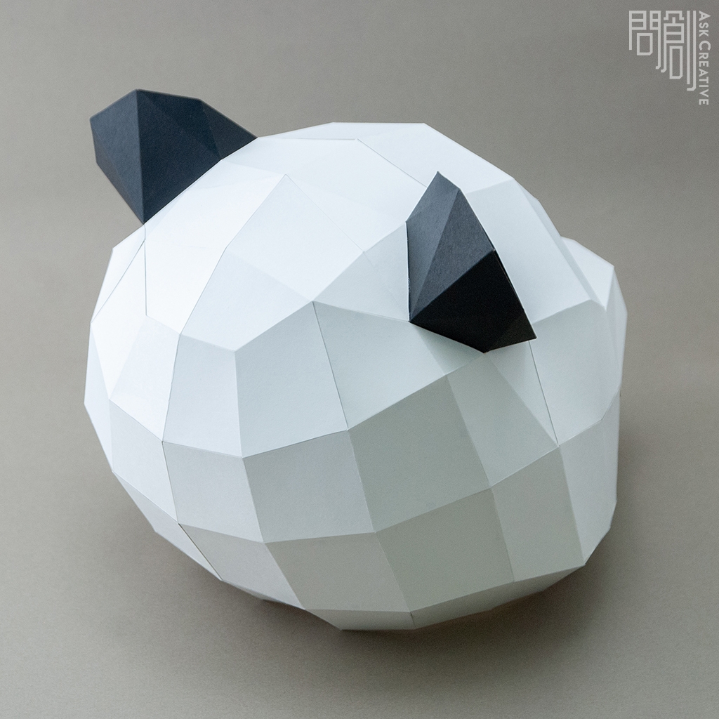 問創設計 DIY手作3D紙模型 頭套 面具系列 - 熊貓/貓熊面具 (幼幼款)