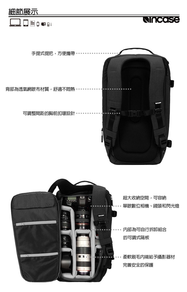 Incase DSLR Pro Pack 15吋 專業單眼相機筆電後背包 (石墨黑)