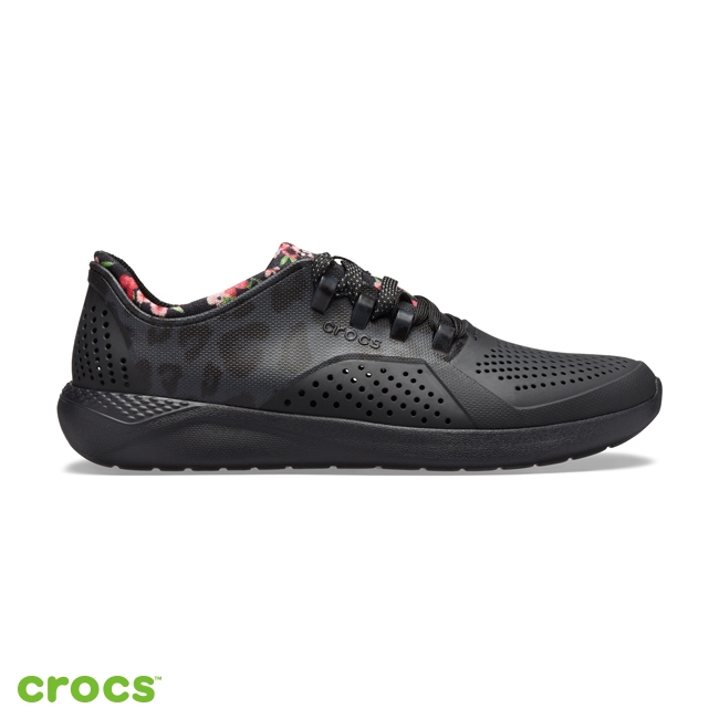 Crocs 卡駱馳(女鞋)豹紋花卉繫帶鞋205999-95K