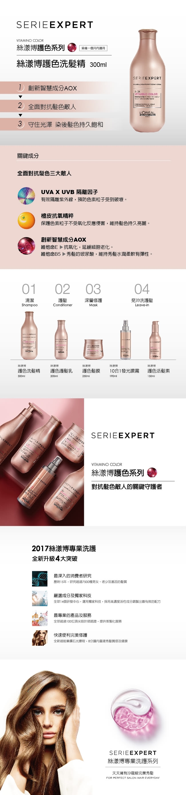 L’OREAL 萊雅專業 長效護色洗髮精加大2入組(洗髮精500ml*2)