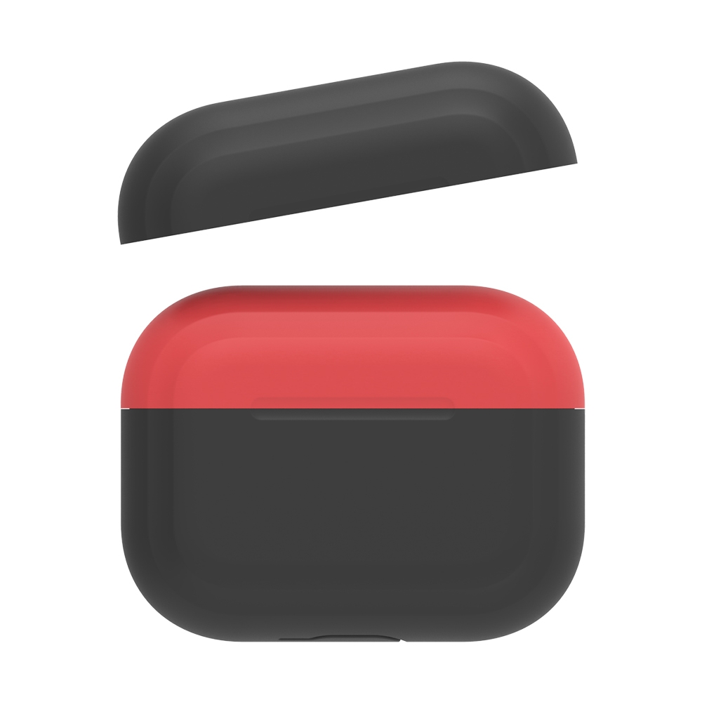 AHAStyle AirPods Pro 輕薄雙色保護套（撞色款）黑色+紅色上蓋