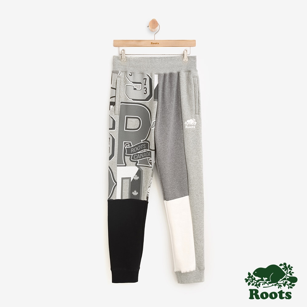 男裝ROOTS 周年系列學院刷毛棉質長褲-灰色