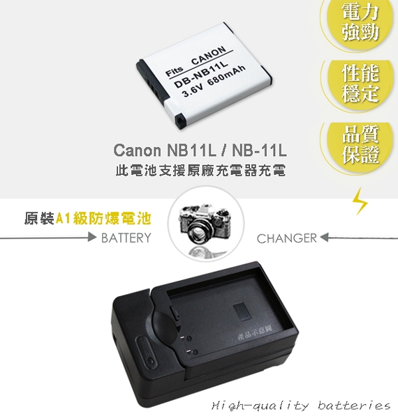 WELLY Canon NB11L / NB-11L 認證版 防爆相機電池充電組