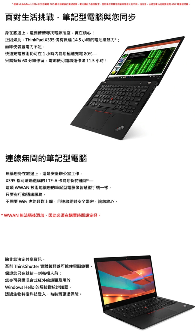 ThinkPad X395 13吋筆電 Ryzen5 Pro 3500U/16G/512G