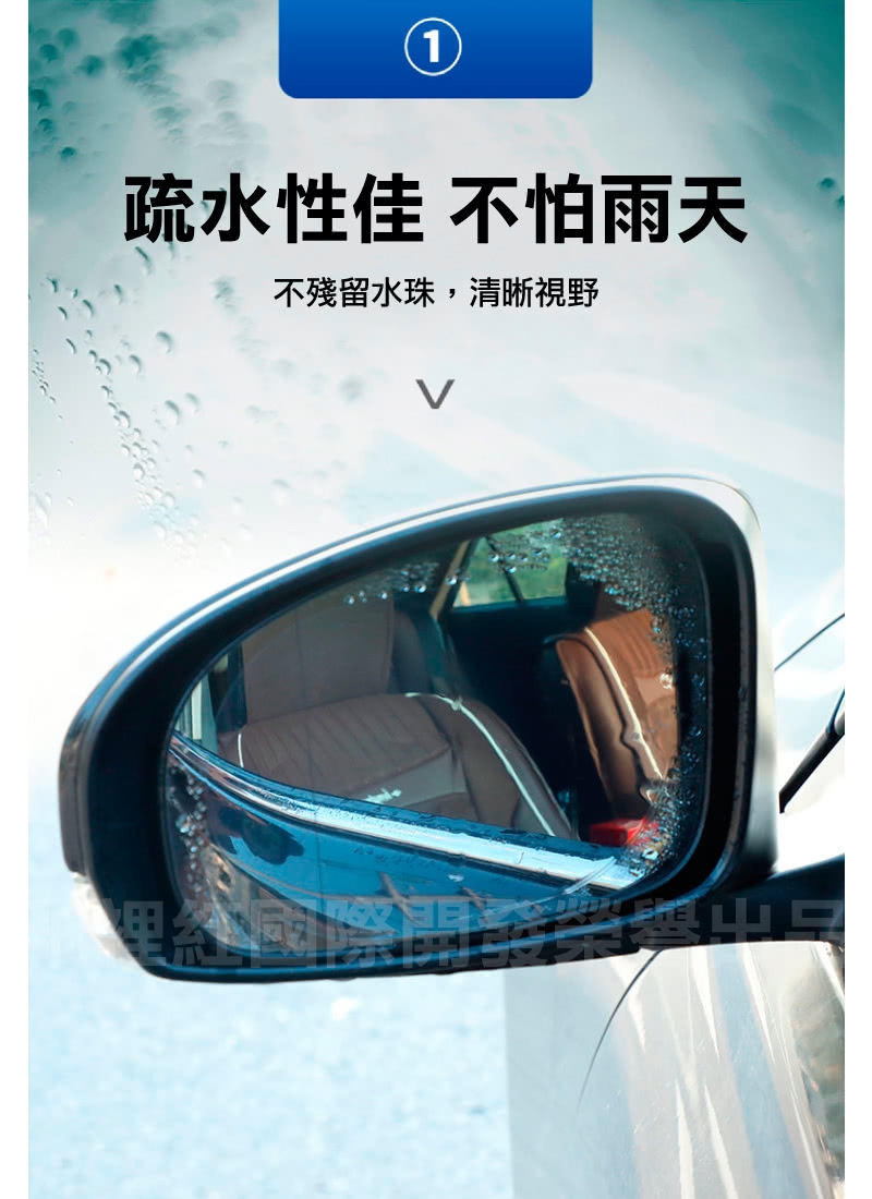 【super 舒馬克】頂級汽車後視鏡防雨膜/防霧膜_三包共6片(95x135mm 汽車用)