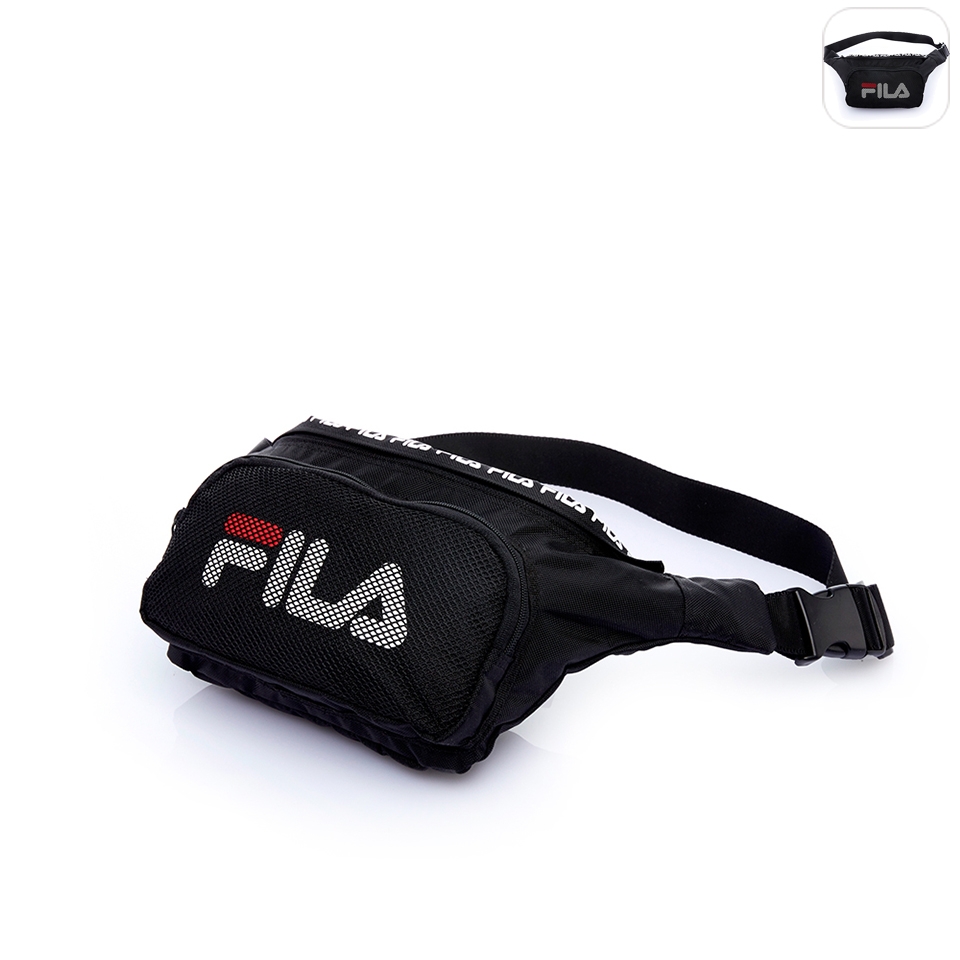 FILA 經典LOGO腰包-黑 BWT-5203-BK