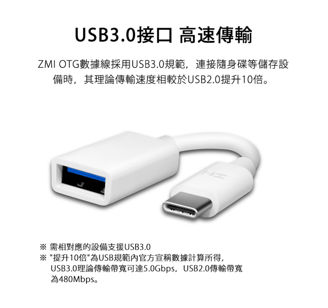 ZMI 紫米Type-C USB 3.0 OTG 數據線 (AL271)