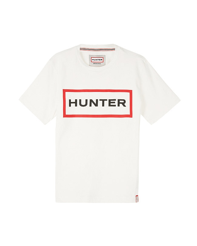 HUNTER - 男裝-方框LOGO短上衣 - 白