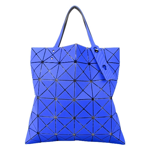 ISSEY MIYAKE 三宅一生 BAOBAO 斜紋三角方格6x6透光手提包-寶藍