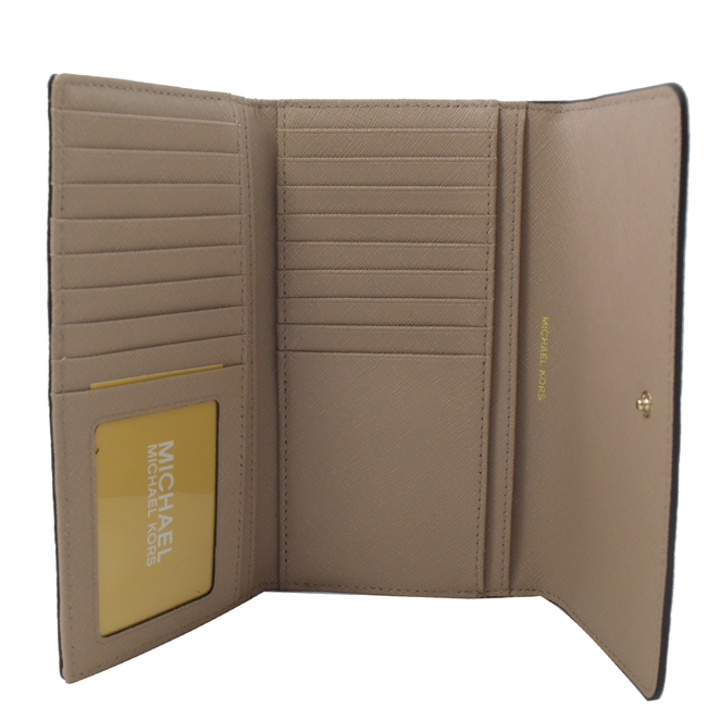 MICHAEL KORS MONEY PIECES 牛皮三折長夾(松露灰)