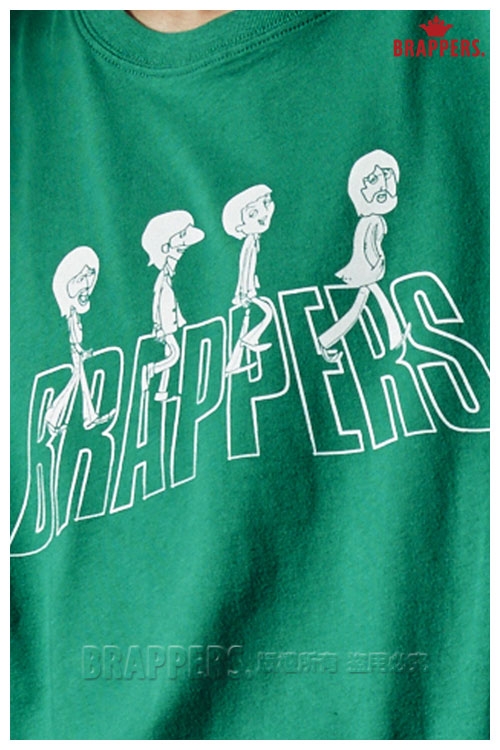 BRAPPERS 男款 披頭四LOGO印花基本短袖T-綠