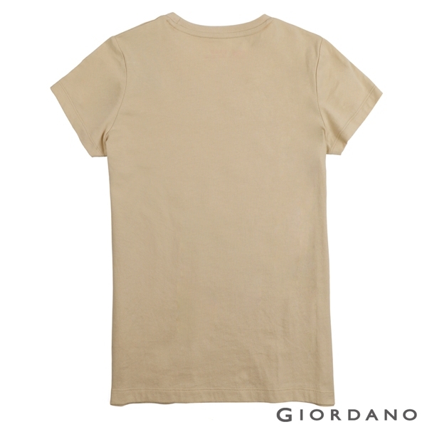 【GIORDANO】女裝DEAR WORLD系列印花T恤-72 水泥灰