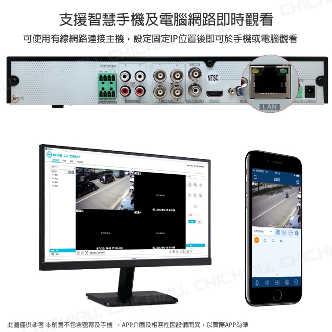 奇巧 H.265 5MP 4路4聲 台灣製造 混合型數位高清監控錄影主機
