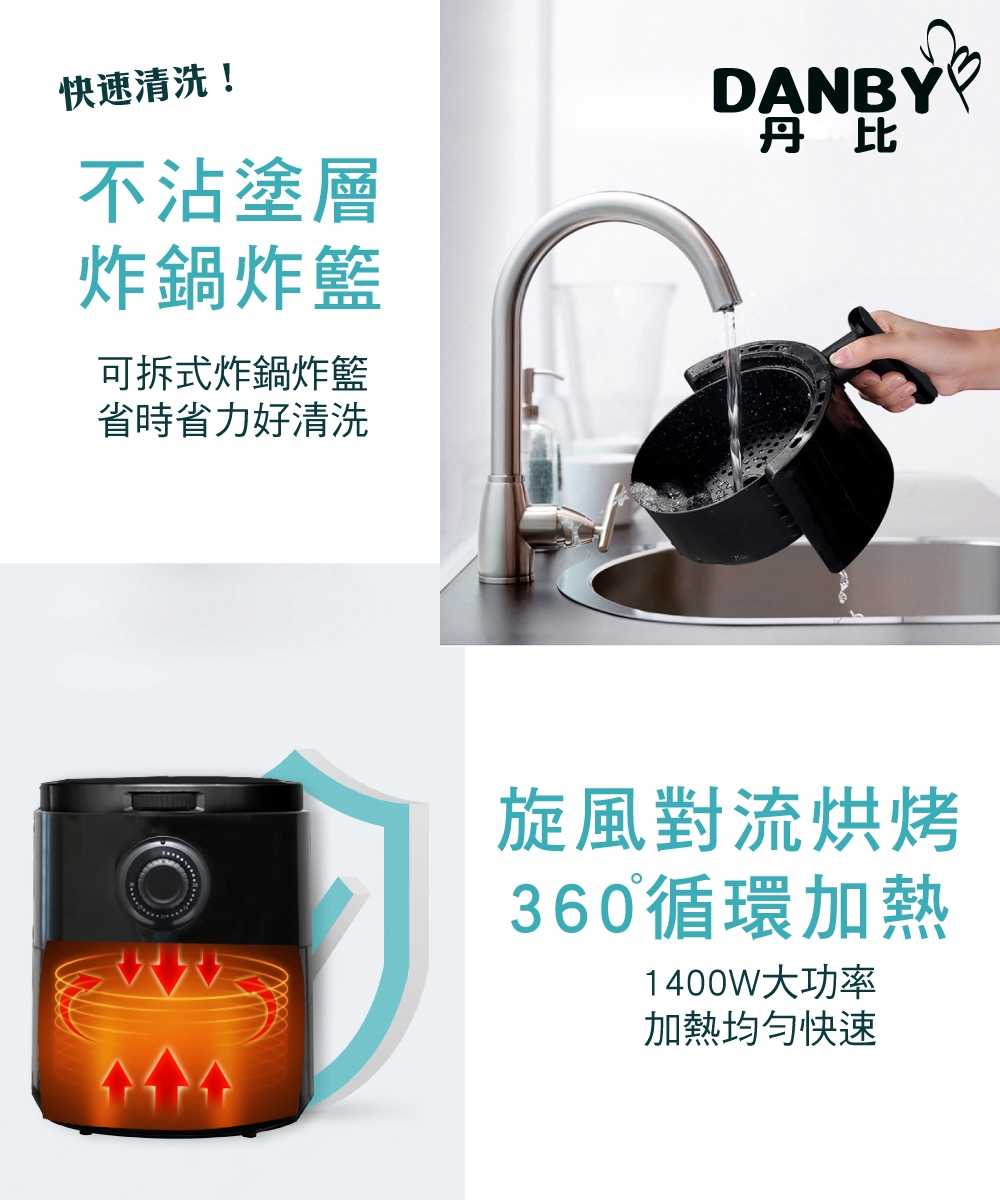 DANBY3.5L 無油健康氣炸鍋 DB-35ARF (通過商檢局檢驗合格)