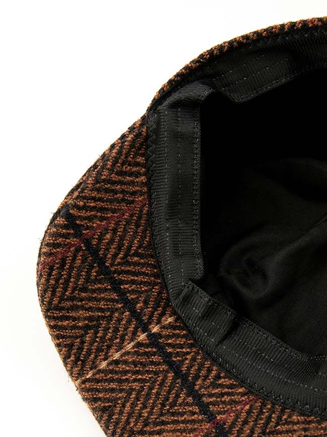 H:CONNECT 韓國品牌 配件 - 復古格紋報童帽 - 棕
