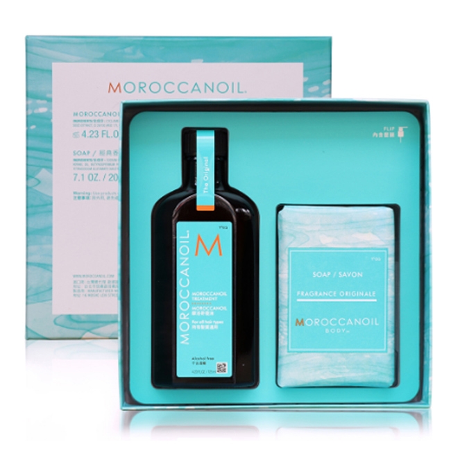 MOROCCANOIL摩洛哥優油愛皂禮盒(優油125ml+沐浴皂200g)-快速到貨