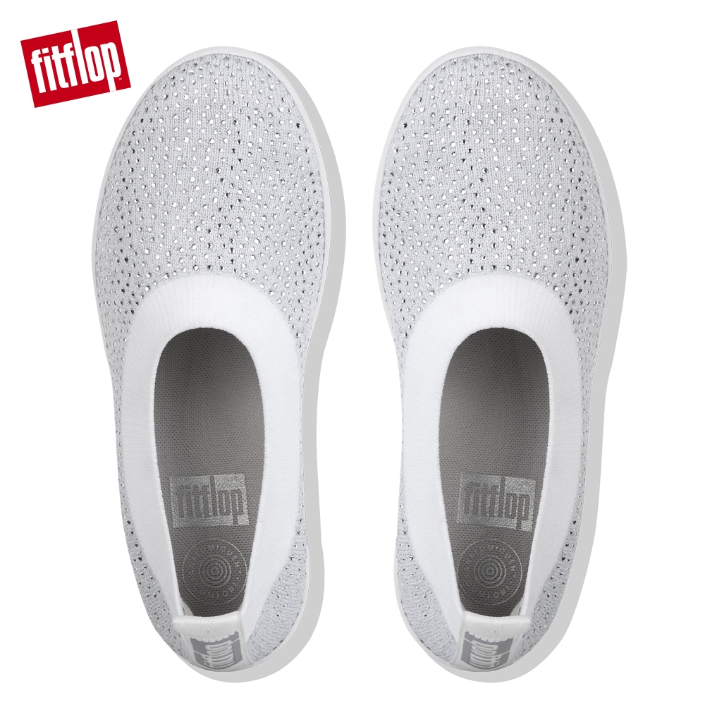 FitFlop UBERKNIT CRYSTAL 娃娃鞋 都會白