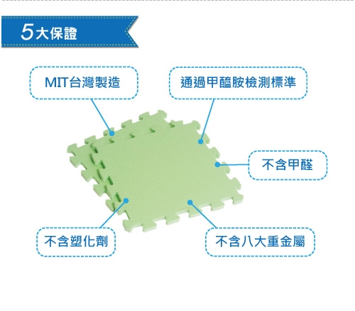 【新生活家】EVA鑽石巧拼地墊36入-果綠