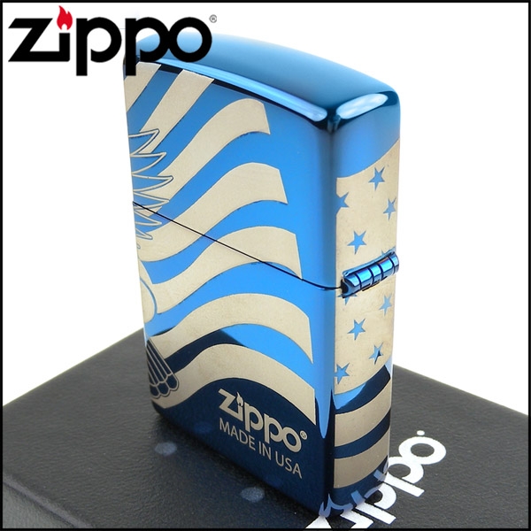 ZIPPO 美系~Patriotic Design-美國國旗鷹圖案-4面連續雷射雕刻加工