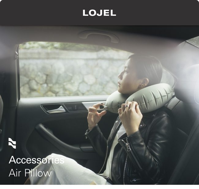 LOJEL Air Pillow 吹氣頸枕 旅行頸枕 U型枕 飛機枕 灰色