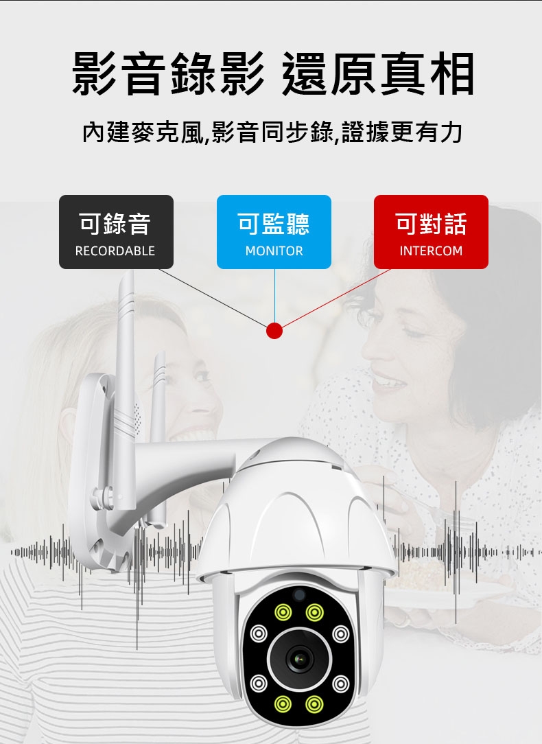 家護保1080P戶外語音攝影機【日夜全彩/智慧蹤蹤】有看頭APP遙控WIFI網路監視器YP08