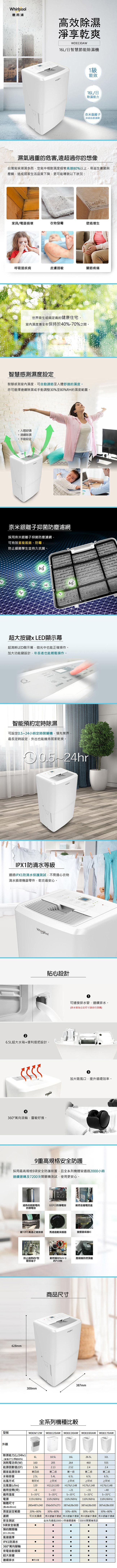 Whirlpool惠而浦 6L+16L 除濕機超值組 WDEM12W + WDEE30AW