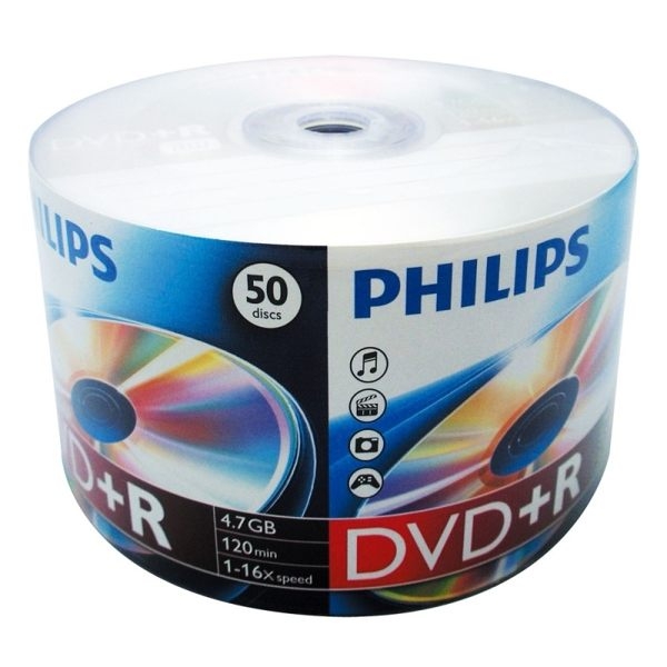 飛利浦 PHILIPS 空白光碟片 DVD+R 4.7GB 16X 光碟燒錄片X 50片
