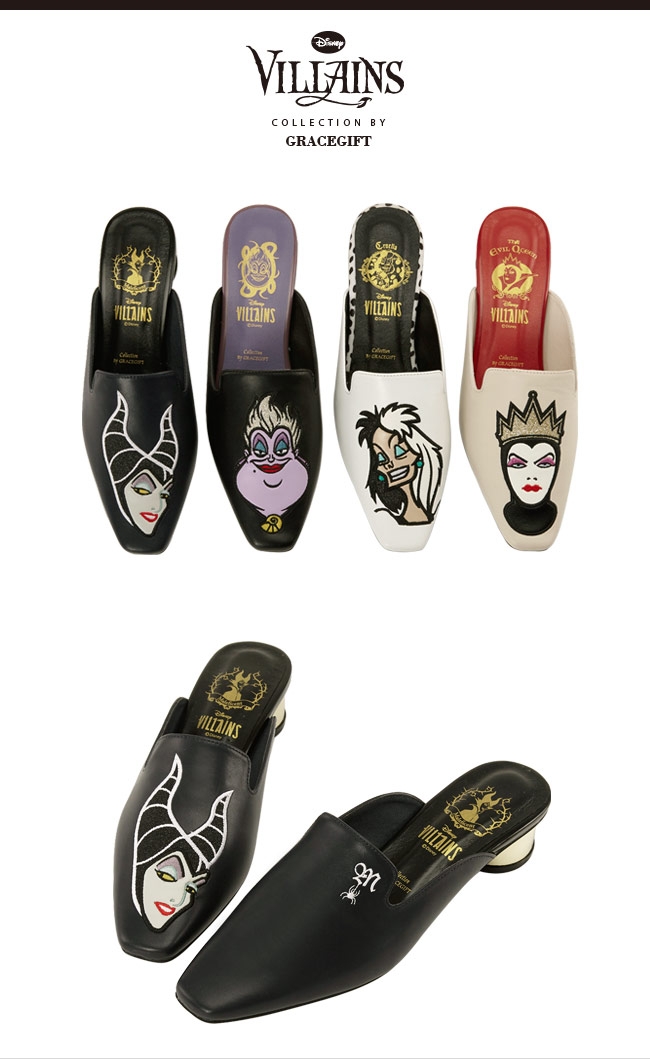 Disney collection by grace gift反派不對稱穆勒鞋 深藍