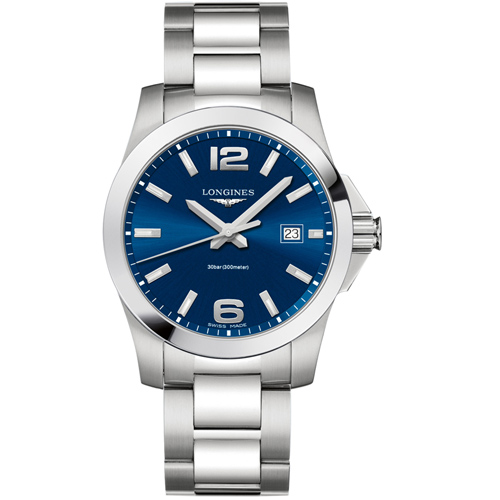 LONGINES浪琴康卡斯系列300米石英錶(L37604966)-藍