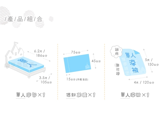 享夢城堡 單人床包涼被三件組-角落小夥伴 冰原歷險-藍